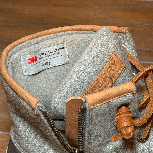 Women's Sperry Saltwater Embossed Wool Duck Boot - Dark Grey - Picture 8 of 10